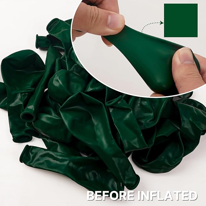 PartyWoo Dark Green Balloons 127 pcs Different Sizes of 36 18 12 10 5 Inch Hunter Emerald Forest Green Balloon Arch Kit Garland for Graduation Christmas Jungle Birthday Party Decorations Green-Y56