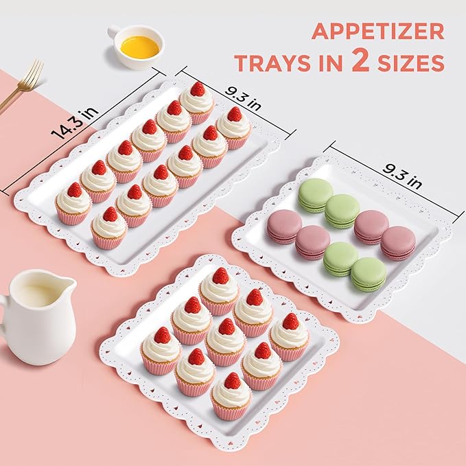 Cupcake Stand, 12Pcs Dessert Table Display Set, 3-Tier Cup Cake Tower Stands & 2-Tiered Cake Holder, Treat Food Platters Serving Trays for Cookie, Candy, Tea Party, Baby Shower, Birthday, Plastic