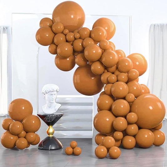 PartyWoo Light Brown Balloons 85 pcs Different Sizes of 18 12 10 5 Inch Caramel Brown Tan Boho Neutral Latex Balloon Arch Kit Garland for Birthday Wedding Baby Shower Party Decorations Brown-F10