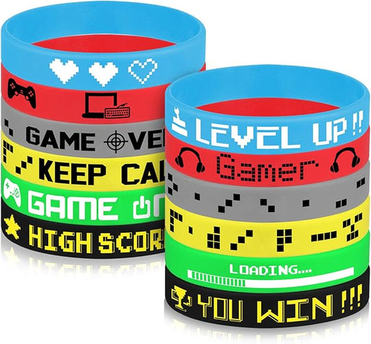TUPARKA 36 Pcs Video Game Silicone Wristbands Game Party Supplies for Birthday Party Baby Shower Party Favors, 6 Styles