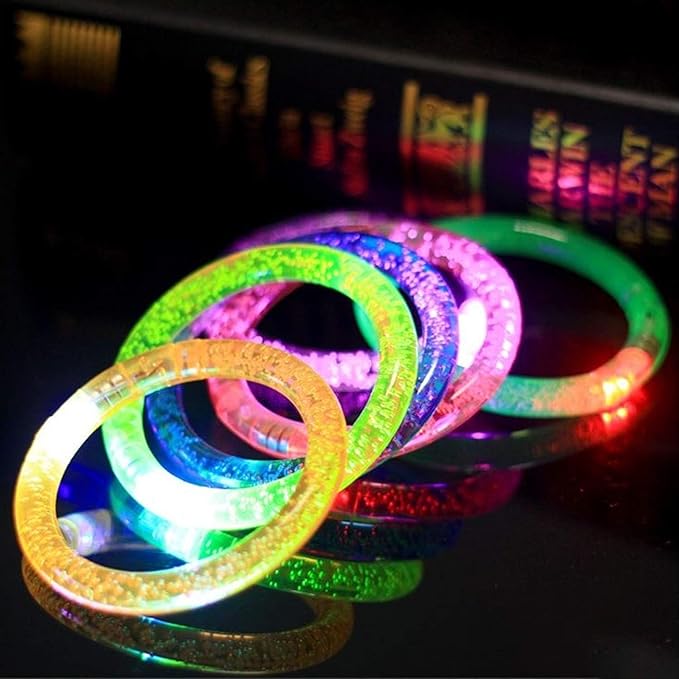 AMENON 24 Pack Glow In The Dark LED Bracelets Party Favors for Kids Party Supplies Flashing Light Up Bracelet Glow Sticks Party Toys Neon Accessory Concert Birthday Party Games Valentines Day Gifts