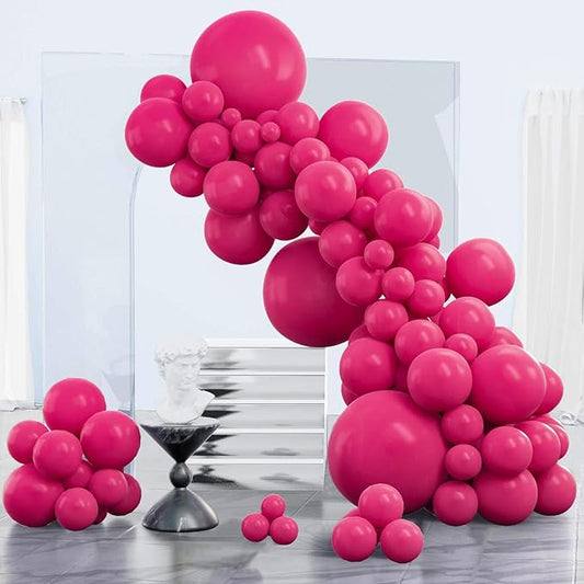 PartyWoo Hot Pink Balloons 85 pcs Different Sizes of 18 12 10 5 Inch Magenta Fuchsia Balloon Arch Kit Garland for Baby Shower Wedding Bridal Shower Anniversary Birthday Party Decorations Pink-Y12