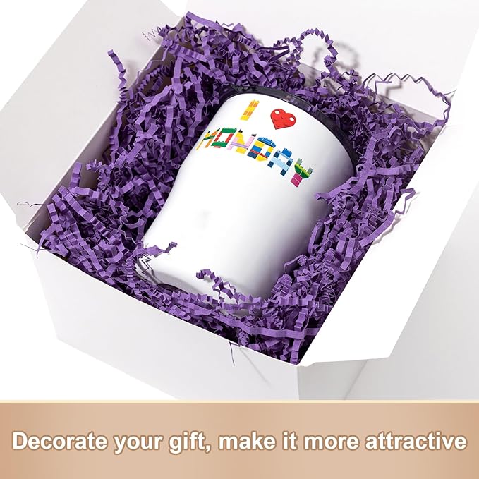 Wowxyz 1 LB Crinkle Cut Paper Shred Purple Crinkle Shredded Paper for Gift Baskets - Gift Box Bag Filler - Confetti Stuffing for Birthday, Holiday Present Packaging Wrapping