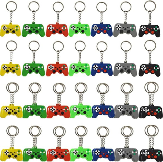 NSBELL 42PCS Video Game Controller Keychains Game Controller Handle Key Ring Video Game Keychain Pendant for Video Game Party Favors Birthday Baby Shower Child Present
