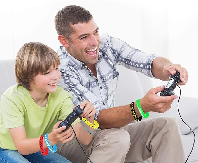 TUPARKA 36 Pcs Video Game Silicone Wristbands Game Party Supplies for Birthday Party Baby Shower Party Favors, 6 Styles