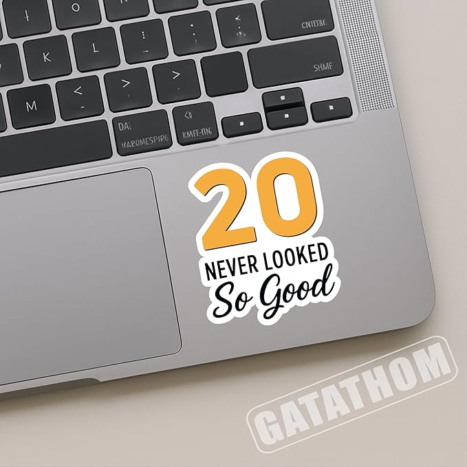 (3PCS) 20 Never Looked So Good Sticker – Happy 20th Birthday, Waterproof Vinyl Decals for Party Decor, Scrapbooking, Water Bottles, Tumblers, Laptops, Size 3" x 2.5 "