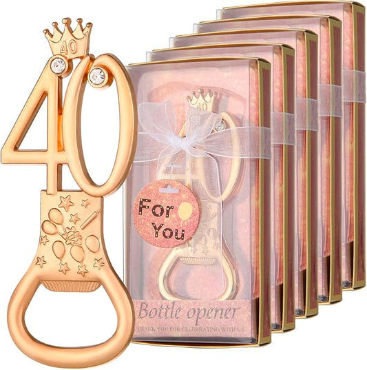 24 boxes of rose gold themed 40th birthday bottle openers favored for 40th wedding party gifts birthday party souvenirs or party decorations