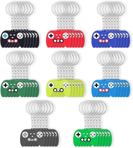 EAEDMY 24PCS Video Game Party Favors, Mini Game Controller Keychains, Goodie Bags Keychain, Game Controller Theme Gift for Child Birthday Party, 8 Colors (48pcs)