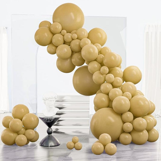 PartyWoo Tan Balloons 85pcs Different Sizes of 18 12 10 5 Inch Light Brown Neutral Boho Coffee Balloon Arch Kit Garland for Wedding Baby Shower Safari Woodland Birthday Party Decorations Brown-F19