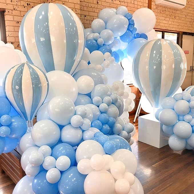 PartyWoo Light Blue Balloons 85 pcs Different Sizes of 18 12 10 5 Inch Baby Pastel Sky Aqua Blue Balloon Arch Kit Garland for Graduation Baby Shower Gender Reveal Birthday Party Decorations Blue-Y4