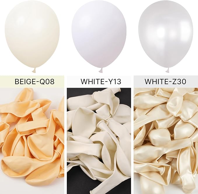 PartyWoo White Balloons 85 pcs Different Sizes Pack of 18 12 10 5 Inch Matte White Latex Balloon Arch Kit Garland for Wedding Bridal Graduation Baby Shower Birthday Party Decorations White-Y13