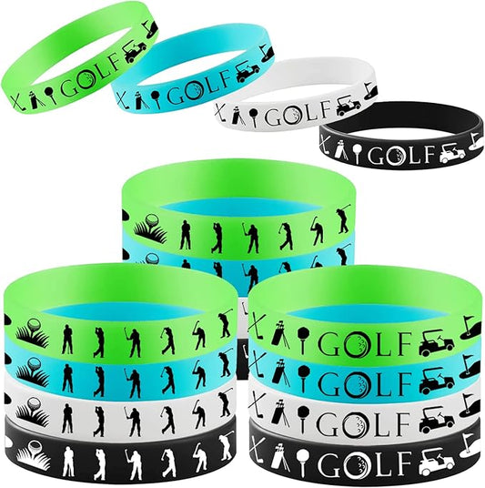 Oringaga 48PCS Golf Rubber Bracelets Silicone Wristbands Party Supplies -Sport Themed Birthday Party Decorations Party Favors