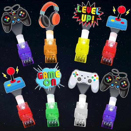 CHUNNIN 36 PCS Video Game Party Favors Game LED Light Up Finger Lights, Glow in the Dark Fillers Gamer Party Finger Light Bulk for Chriatmas Goodie Treat Bags Stuffers Game Birthday Party Supplies