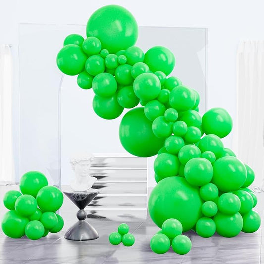 PartyWoo Green Balloons, 85 pcs Green Balloons Different Sizes Pack of 18 Inch 12 Inch 10 Inch 5 Inch for Balloon Garland Arch as Birthday Decorations, Wedding Decorations, Baby Shower Decorations