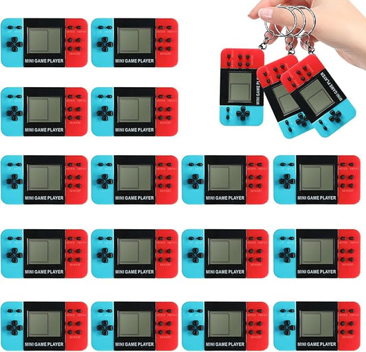 APZ 16 Video Game Party Favors for Kids,Video Game Keychain Party Birthday Supplies,Goodies Bags Stuffer,Carnival Prizes,Treasure Box Toys