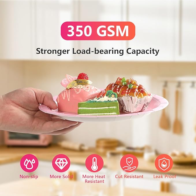 Greencian 420Pcs Pink and Orange Party Decorations Include 7" and 9" Hot Pink and Orange Paper Plates and Napkins Cups Spoons Forks Knives Complete Pack for Sunset Party Decorations Supplies