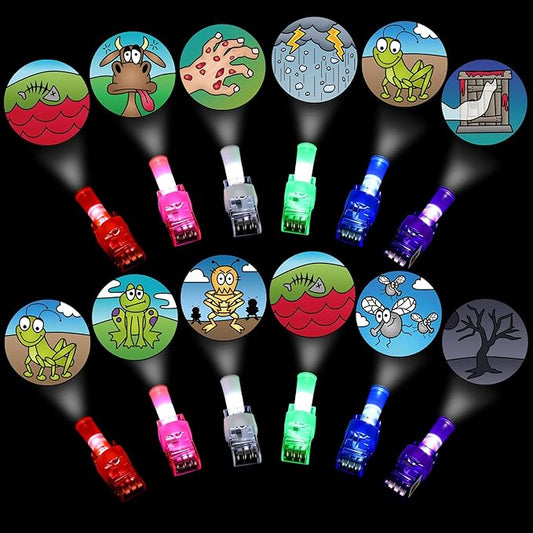 Tuanse 30 Pcs Passover Plague Finger Lights Gifts Bulk for Kids Glow in the Dark Finger Lights Pesach Seder Decorations Playful Learning Jewish Holiday Party Favors Educational Goodie Bag Rewards