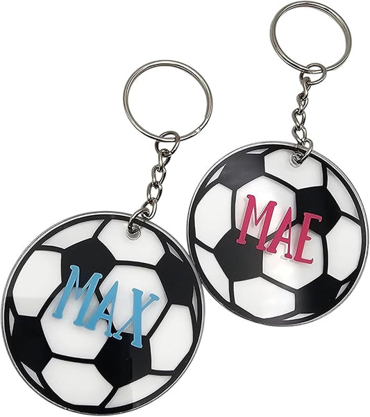 Personalized Sports Keychains - Name Tags, Bag Tags, Party Favors, End-of-Season Gift, Team Gifts, Coach Gifts (Soccer)