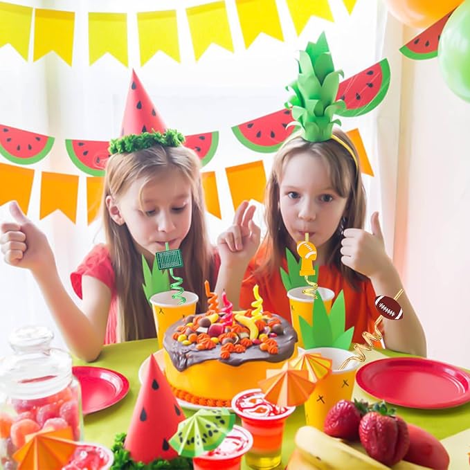 24Pcs Football Theme Reusable Drinking Straws, Soccer Straws, Football Party Favors, Birthday Party Supplies Decorations