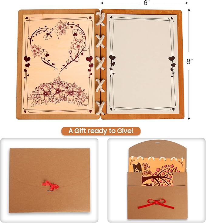 DEPLEE Cherry Wooden Cards with Unique Design for Father’s Day, Birthday or any Occasions, Happy Anniversary cards, Anniversary greeting Card to Show Appreciation for Fathers, Eco Friendly| 6x8 in…