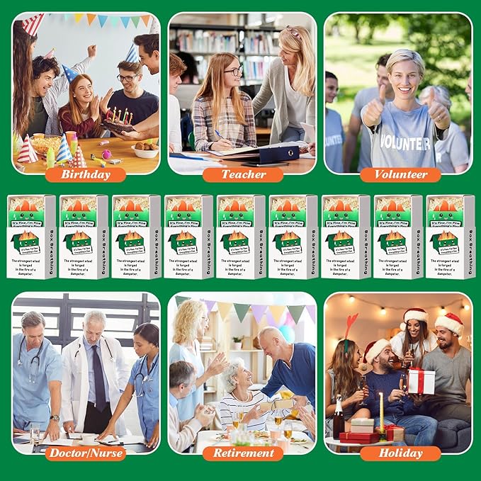 Wettarn 24 Sets Appreciation Dumpster Gifts Funny Stress Balls with Support Gift Boxes Inspirational Party Favors for Employee Coworker Friends Office Positive Relief Toys