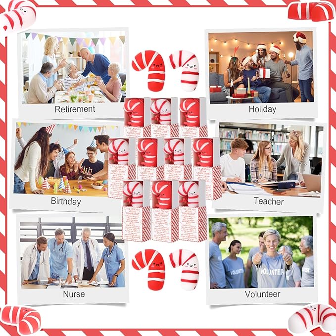 Wettarn 48 Sets Christmas Jesus Gifts Candy Cane Stress Balls with Christian Boxes Religious Party Favors for Church Office Rewards Stocking Stuffers