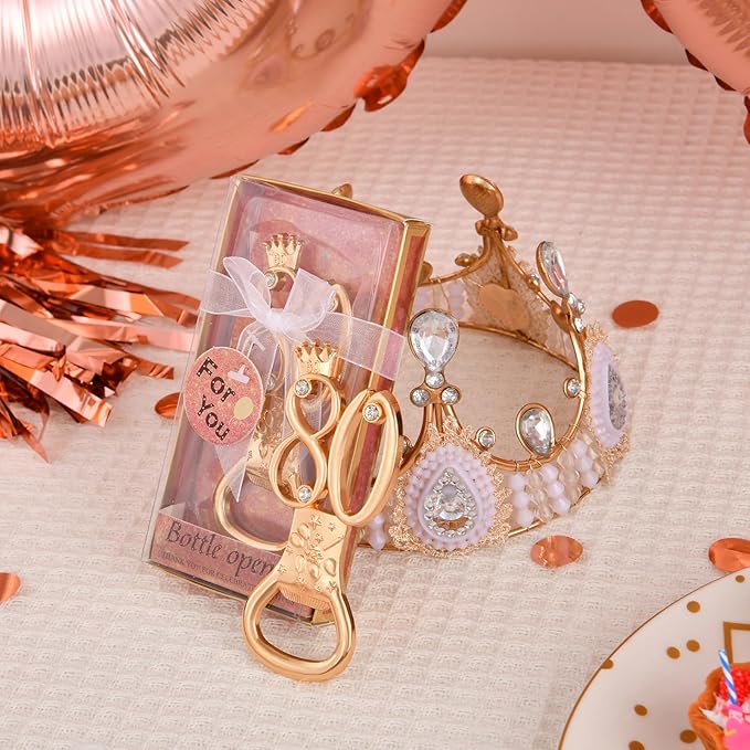 24 boxes of rose gold themed 80th birthday bottle openers favored for 80th anniversary wedding party gifts birthday party souvenirs or party decorations