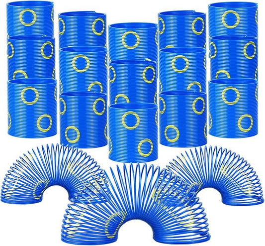 YHJIG 24Pcs Blue and Golden Rings Birthday Favors,Party Supplies,Blue and Golden Rings Party Decorations