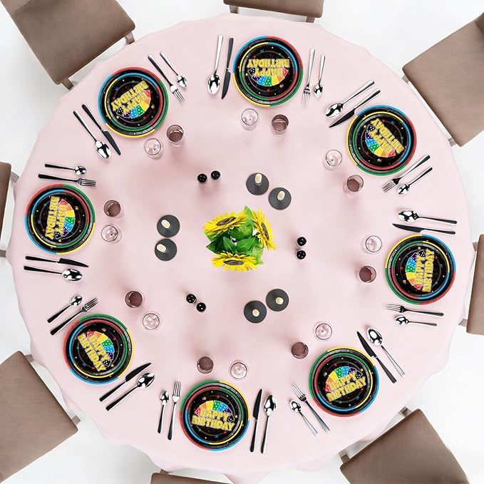 96Pcs Card Themed Birthday Party Plates and Napkins Card Game Decor Colorful Gaming Night Paper Disposable Dessert Cake Plates Gaming Themed Tableware Set for Adults Baby Shower Sleepover 24 Guests