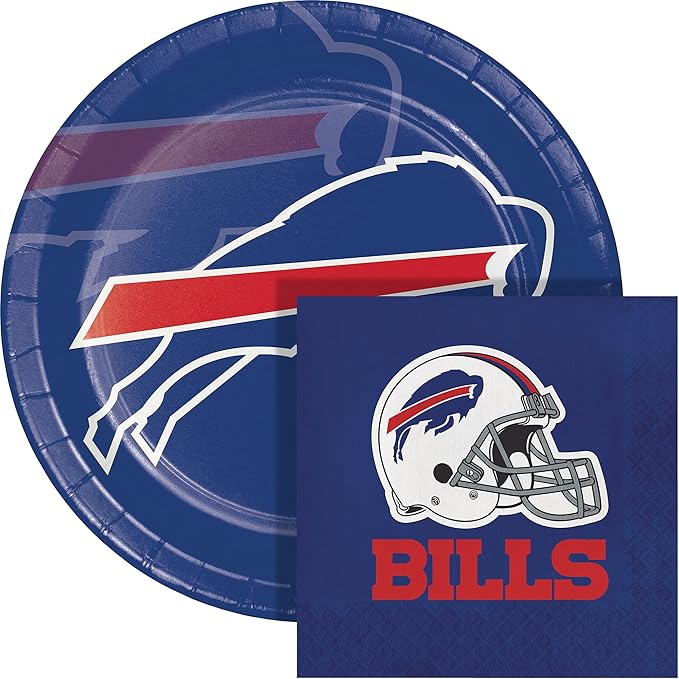Trendware Buffalo Bills Paper Plate and Napkin Party Kit, Serves 16