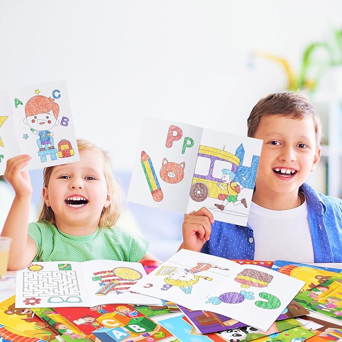 BenLouis 24 Pcs Preschool Kindergarten Mini Coloring Books Kids Graduation Party Favors Small Activity Books Bulk for Kids Student Birthday Goodie Bags Stuffers Return Gifts Classroom Travel