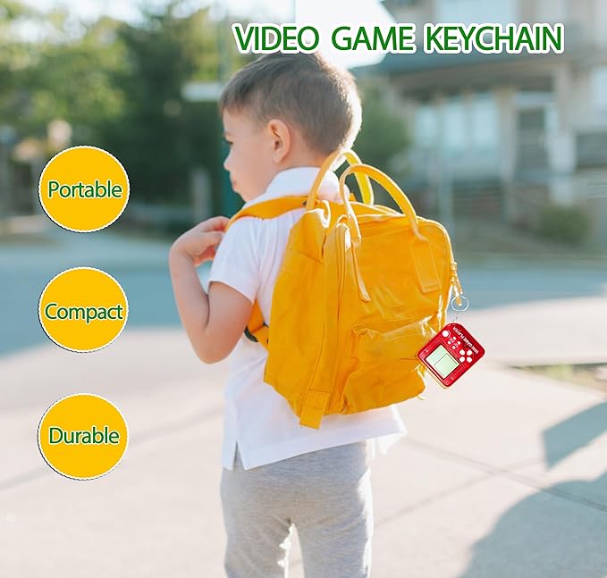 yuzshin 15Pcs Video Game Keychain Video Game Party Favors Video Game Party Supplies 3 Styles Mini Game Console Fidget Toys Bulk for Kids Classroom Prizes Goodies Bags Stuffer Backpack Keychain