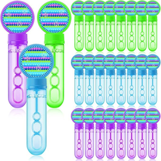 Rotatingpals 24 Pcs Video Game Bubble Wands Mini Gaming Bubble Toys for Kids Toddlers Video Game Party Christmas Birthday Gifts Filler Goodie Bag Stuffer (Purple, Blue, Green)