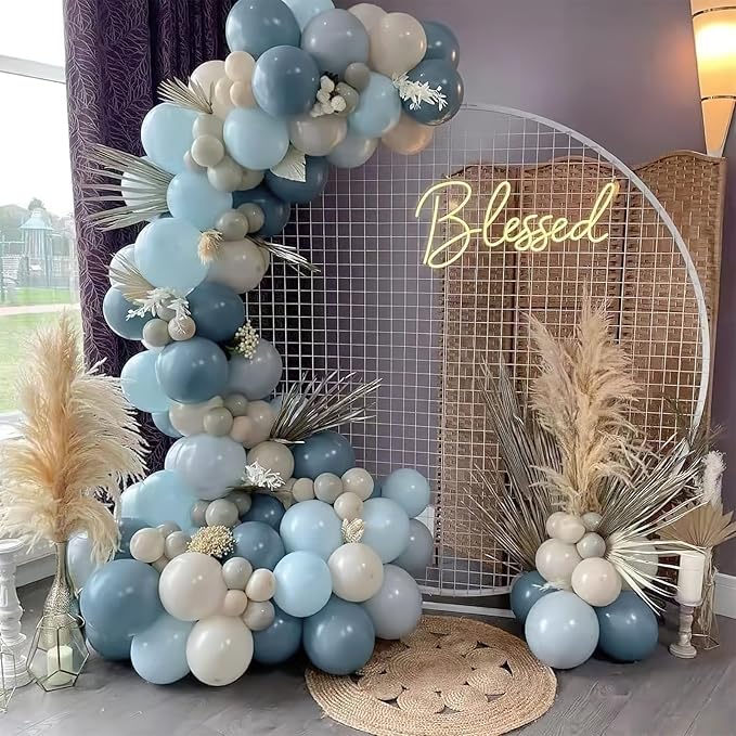 PartyWoo Dusty Blue Balloons 85pcs Different Sizes of 18 12 10 5 Inch Light Blue Aqua Boho Balloon Arch Kit Garland for Graduation Baby Shower Gender Reveal Birthday Party Decorations Blue-F28