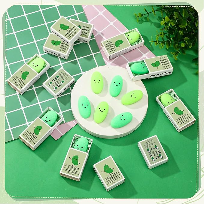 Wettarn 40 Sets Appreciation Pickle Gifts Cute Stress Balls with Support Gift Boxes Inspirational Party Favors for Employee Coworker Friends Office Positive Relief Desk Decor, Luminous