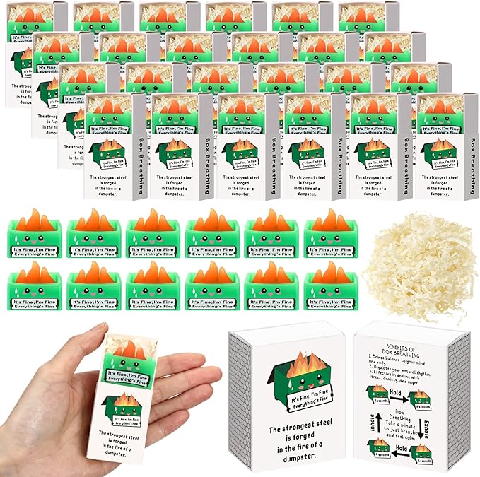 Wettarn 24 Sets Appreciation Dumpster Gifts Funny Stress Balls with Support Gift Boxes Inspirational Party Favors for Employee Coworker Friends Office Positive Relief Toys