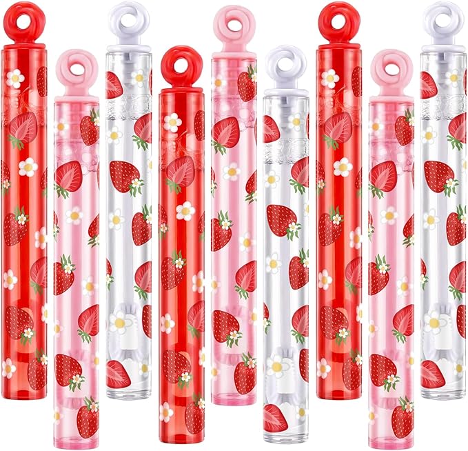 Rotatingpals 32 Pcs Strawberry Bubble Wands Sweet Berry Bubble Wand for Party Favors Adult Summer Activity Birthday Party Goodie Bag Stuffers Gifts Wedding Supplies