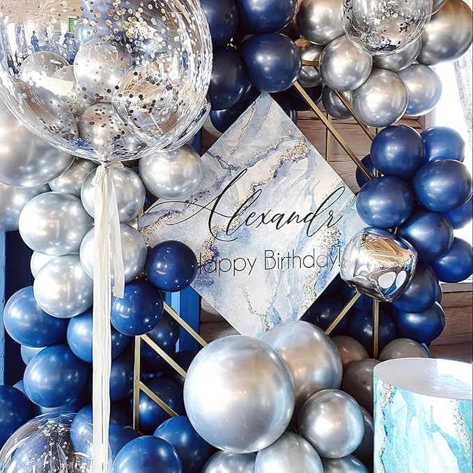 PartyWoo Navy Blue Balloons 85pcs Different Sizes of 18 12 10 5 Inch Dark Blue Balloon Arch Kit Garland for Graduation Wedding Sports Baby Shower Birthday Bachelorette Party Decorations Blue-Z90