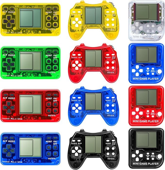 SSRMX 12Pcs Video Game Party Favors for Kids, Arcade Video Game Keychain Video Game Party Supplies