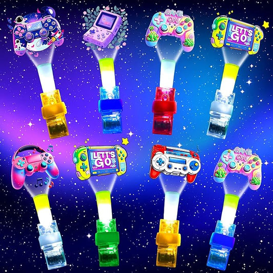 30PCS led Finger Lights Video Game Party Favors, Glow in The Dark Light Up Toys Gifts Fillers Easter Stuffers School Classroom Prizes Birthday Goodie Bags for Kids Boy Girl Student (Video Game)