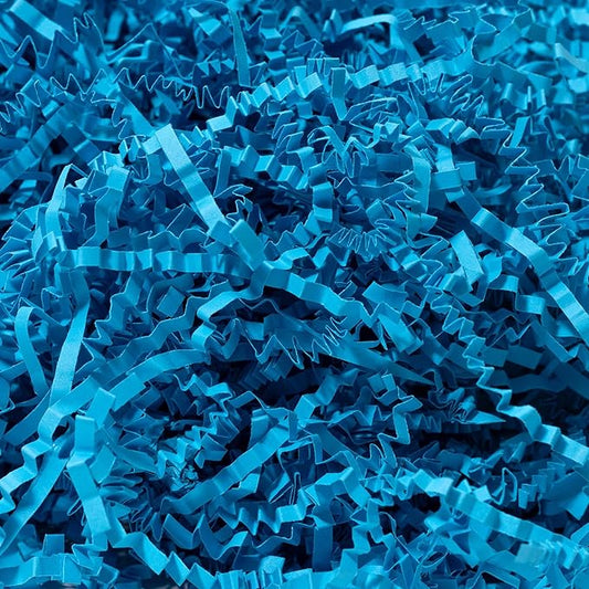 Wowxyz 2 LB Crinkle Cut Paper Shred Lake Blue Crinkle Shredded Paper - Gift Box Baskets Bag Filler - Confetti Stuffing for Birthday, Holiday Gift Packaging Wrapping