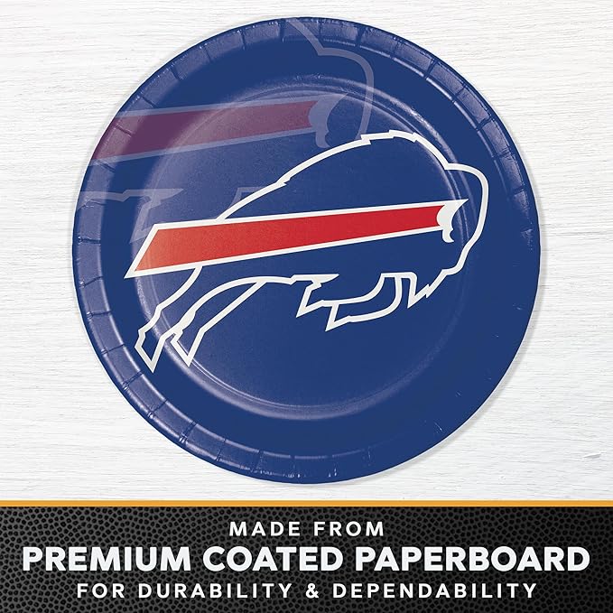 Trendware Buffalo Bills Paper Plate and Napkin Party Kit, Serves 16