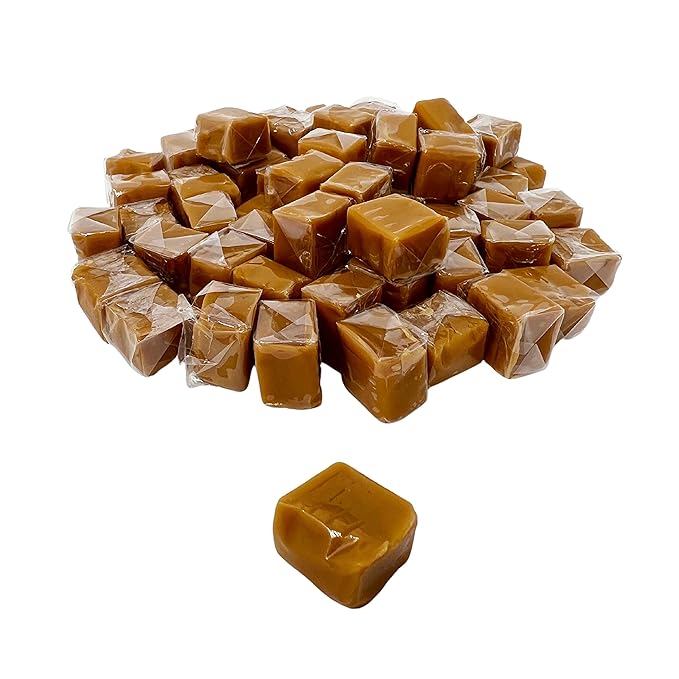Holiday Special Soft Vanilla Caramel Chews - 1 lb - Chewy Old Fashioned Carmel Square Gourmet Candy Snack Bites - American Classic Vintage Candies - Individually Wrapped, 16 oz.