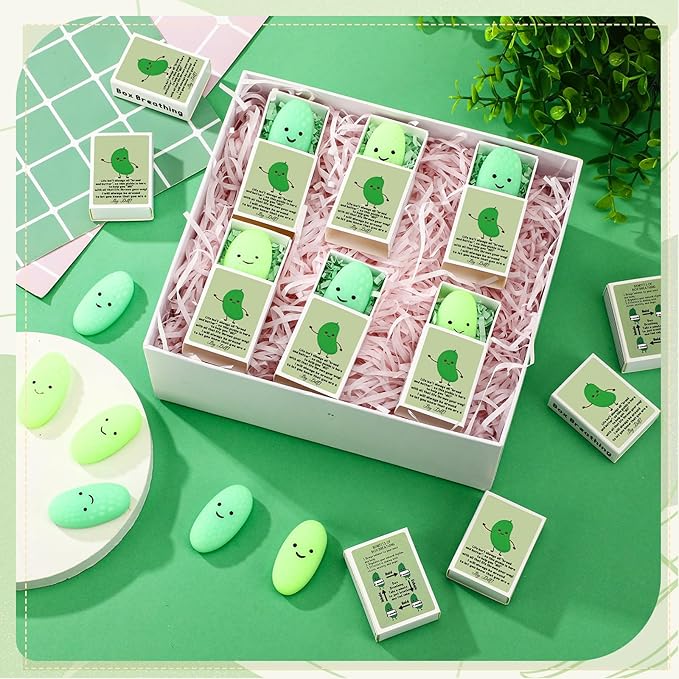 Wettarn 100 Sets Appreciation Pickle Gifts Cute Stress Balls with Support Gift Boxes Inspirational Party Favors for Employee Coworker Friends Office Positive Relief Toys