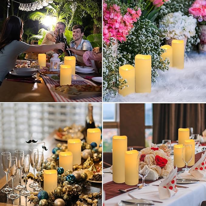 fclayvts 60-Pack LED Flameless Candles with Remote Control - Perfect for Parties, and Special Occasions (Three Sizes)