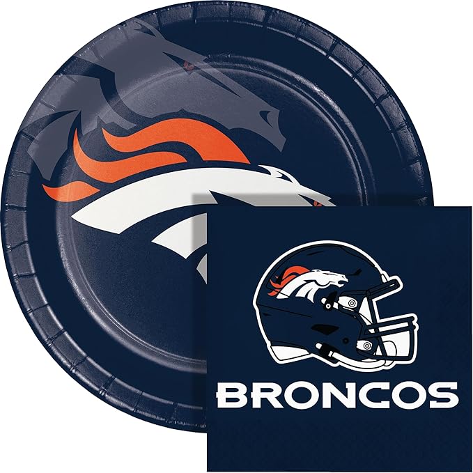 Trendware Denver Broncos Paper Plate and Napkin Party Kit, 72 ct