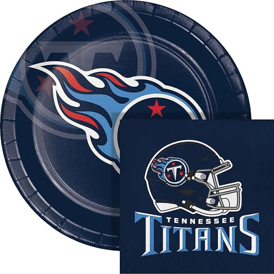 Trendware Tennessee Titans Paper Plate and Napkin Party Kit, Serves 16