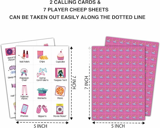 Foosproea Sleepover Bingo Cards, Pajama Party Game for 24 Players, Slumber Party/Bridal Shower Games for Friends Besties, Women Birthday Party Favors Supplies Decorations(34)