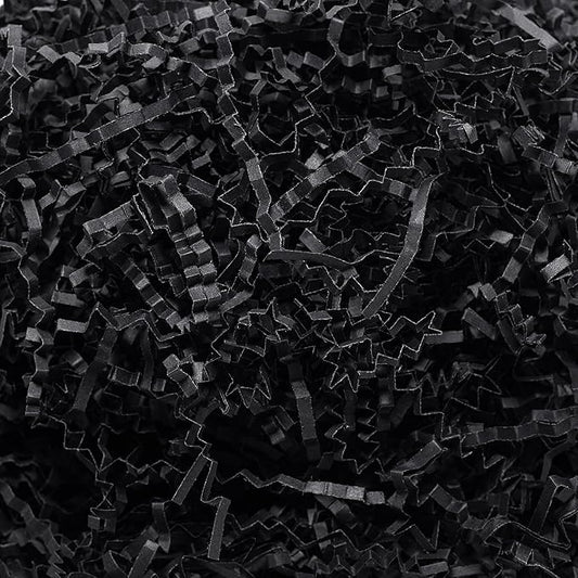 Wowxyz 2 LB Crinkle Cut Paper Shred Black Crinkle Shredded Paper - Gift Box Baskets Bag Filler - Confetti Stuffing for Birthday, Holiday Gift Packaging Wrapping