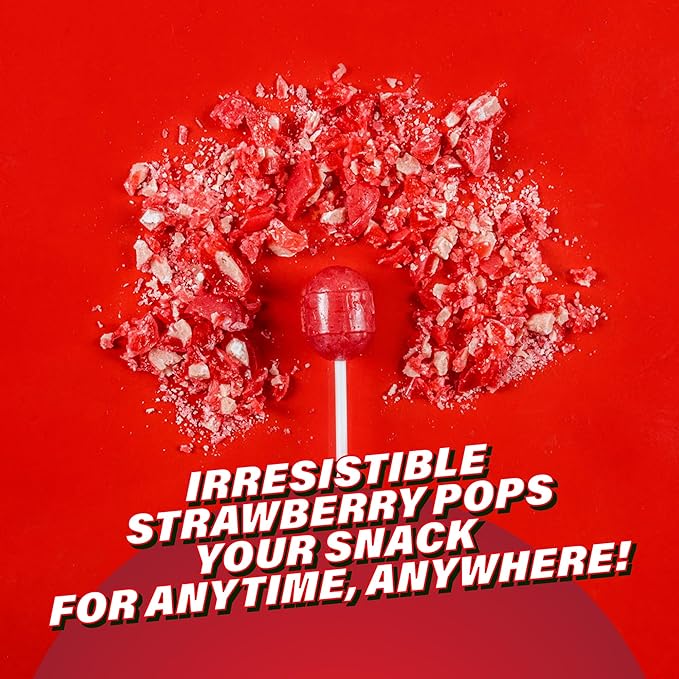 Colombina Bon Bon Bum Lollipops w/Bubble Gum Center, Strawberry Flavor, Individually Wrapped, Ideal for Party Favors and Gifts, 2 Pack (24 Count)